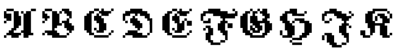 upper case letters of the typeface wüste fraktale